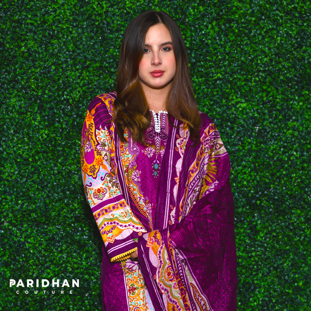 Purple Cotton Lawn Dress