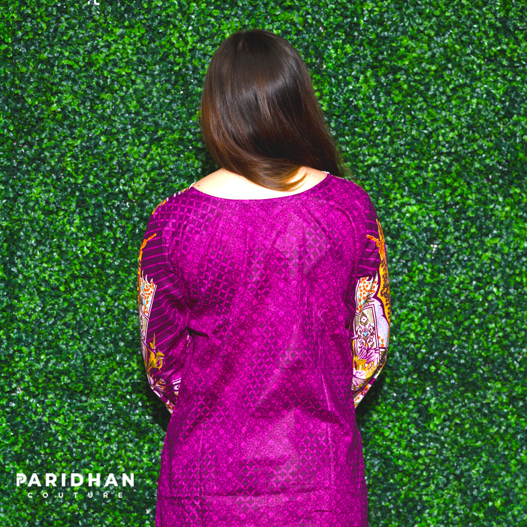 Purple Cotton Lawn Dress