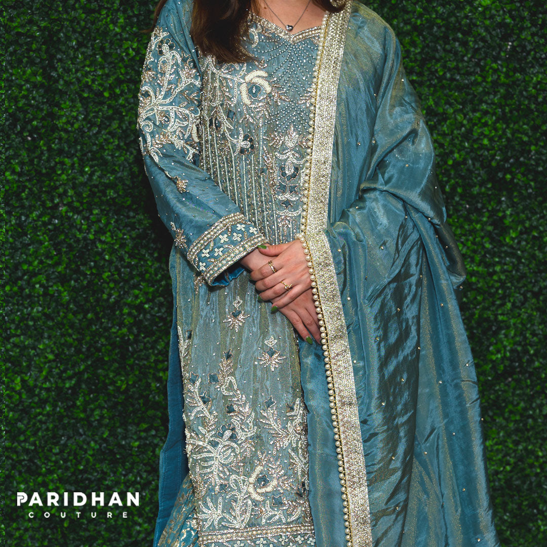 Sky Blue Color Gorgeous Gharara Suit