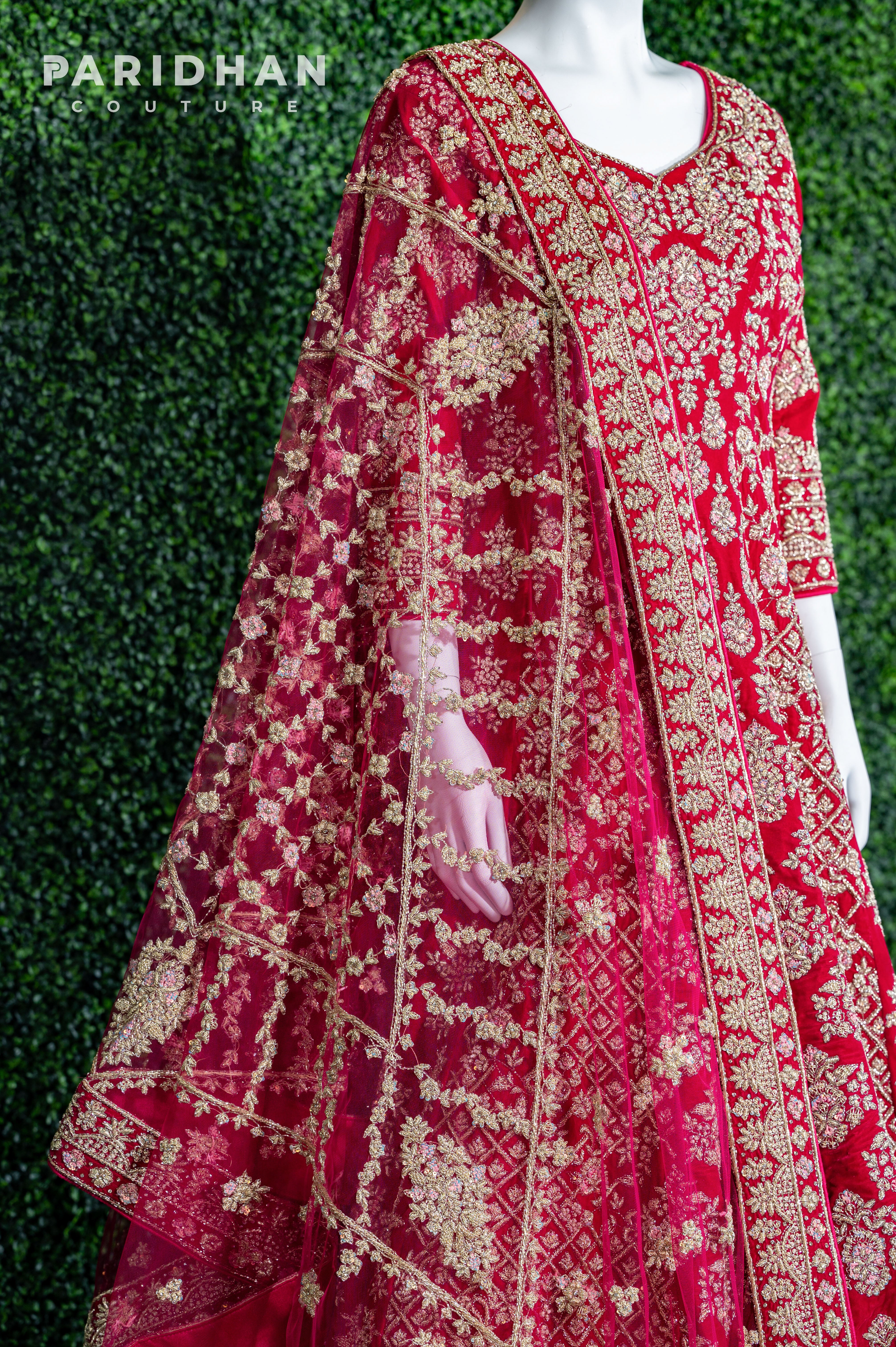 Hot Pink Zardozi Designer Wedding Lehenga