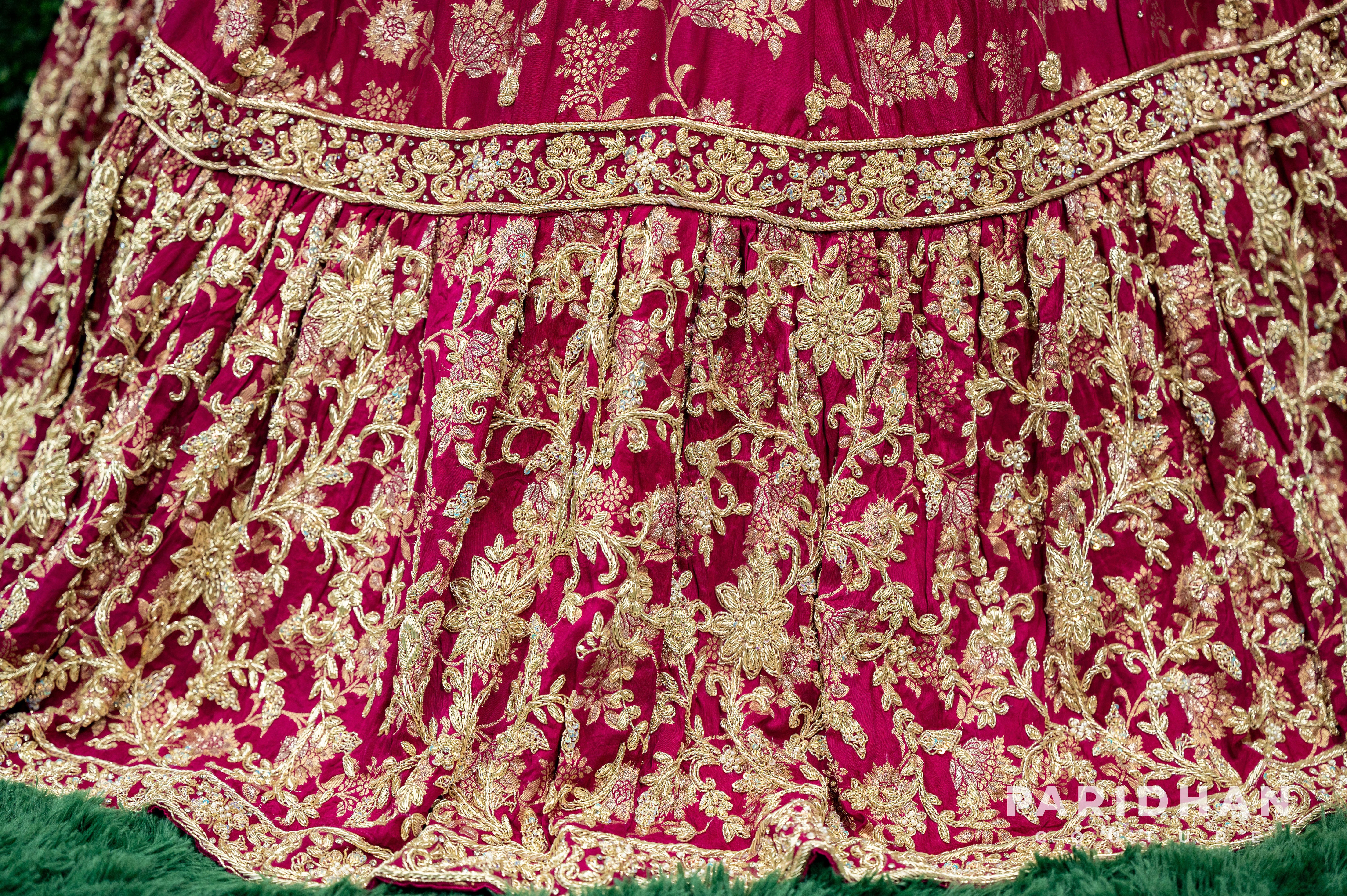 Zardozi Designer Wedding Rosewood Lehenga Choli