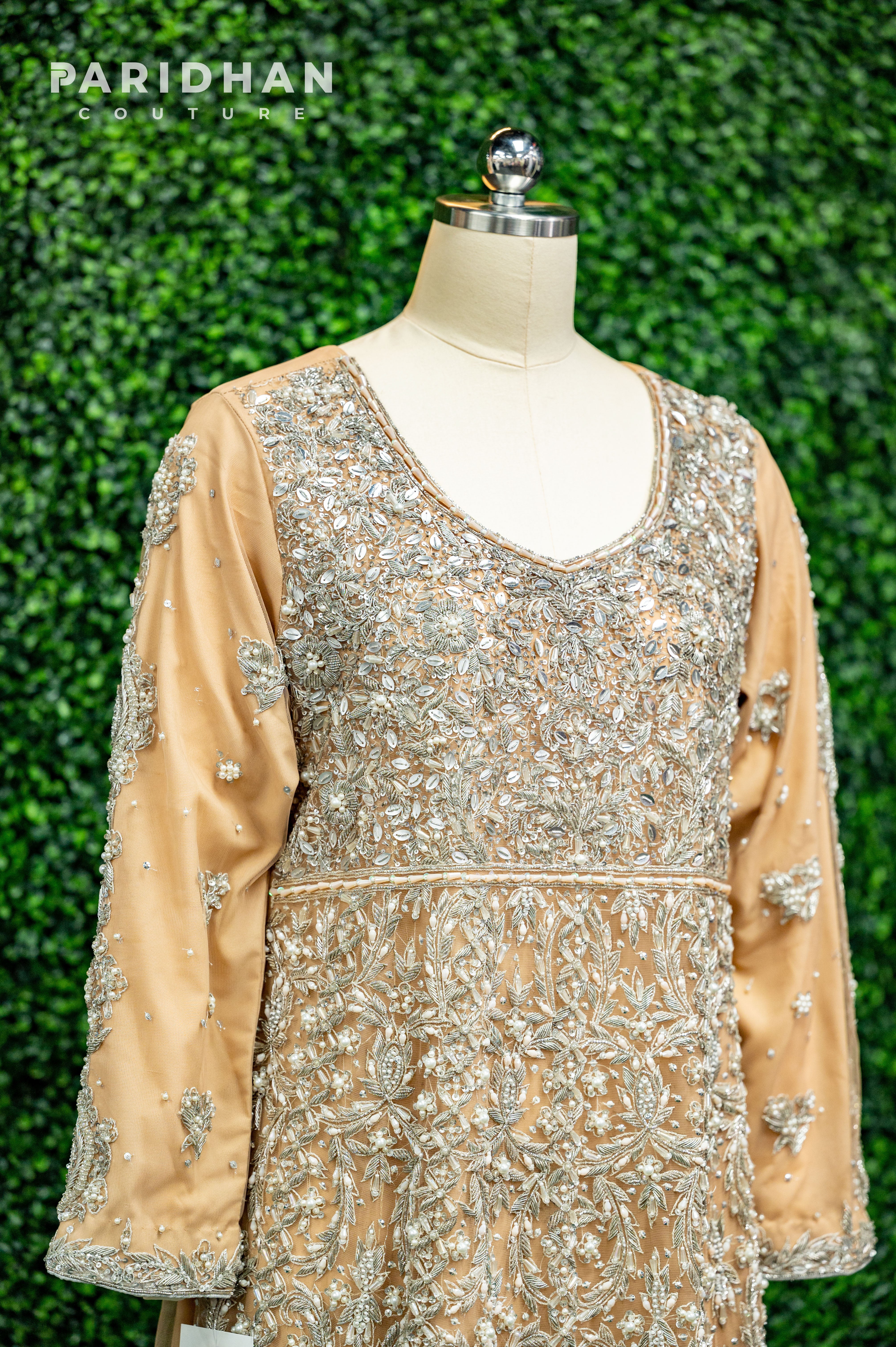 Heavy Embroidered Peach Anarkali Suit