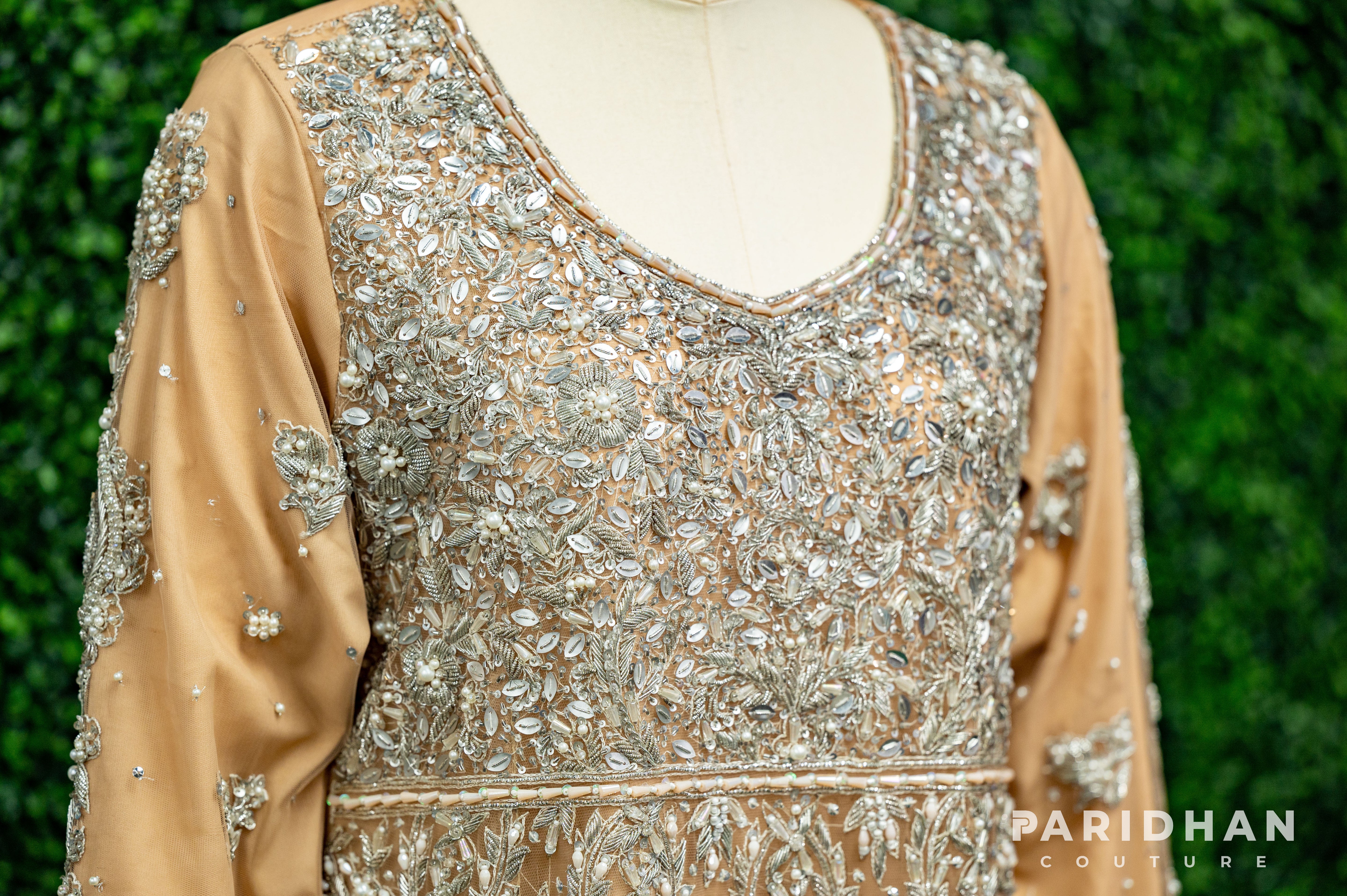 Heavy Embroidered Peach Anarkali Suit