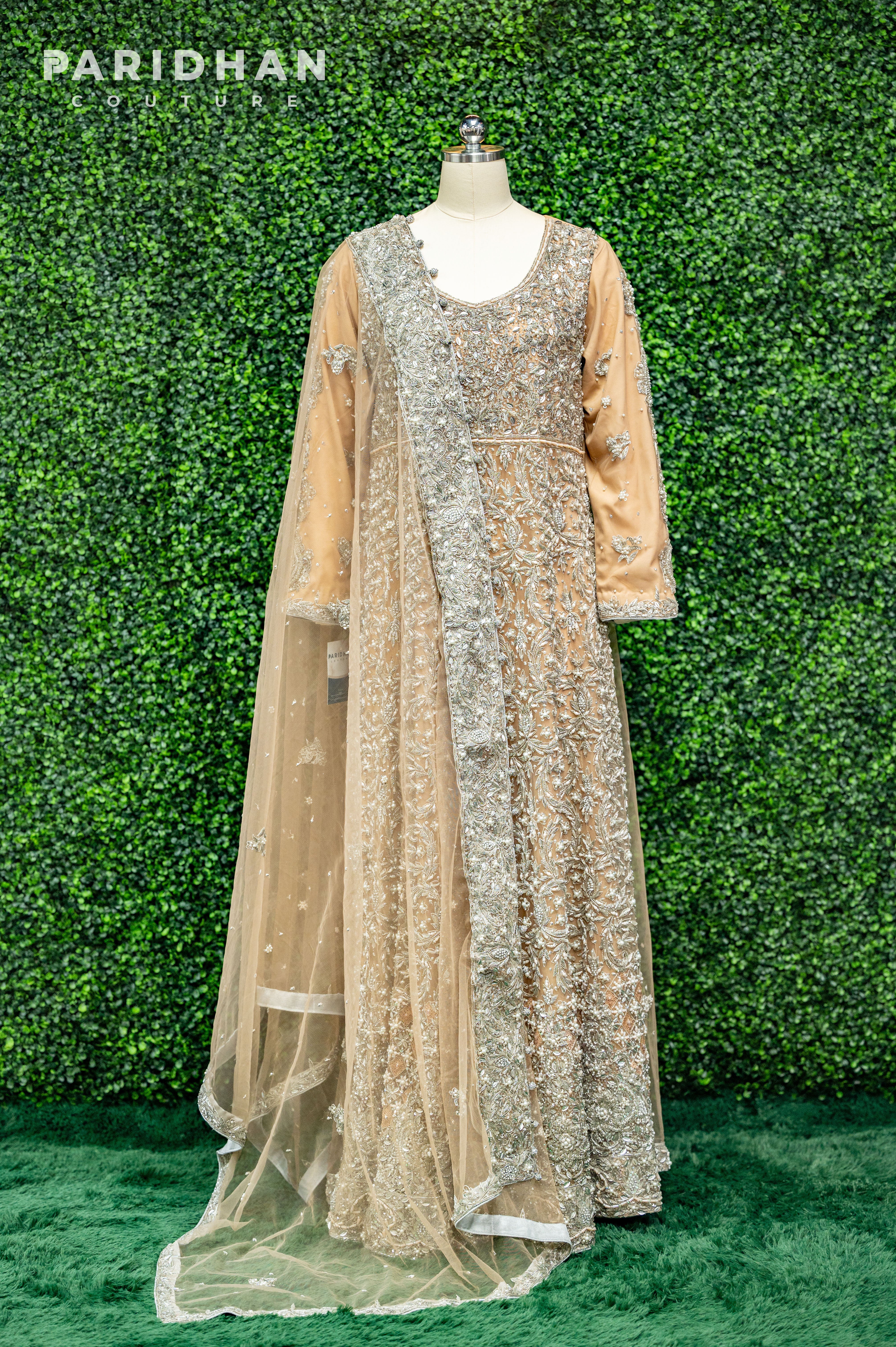 Heavy Embroidered Peach Anarkali Suit