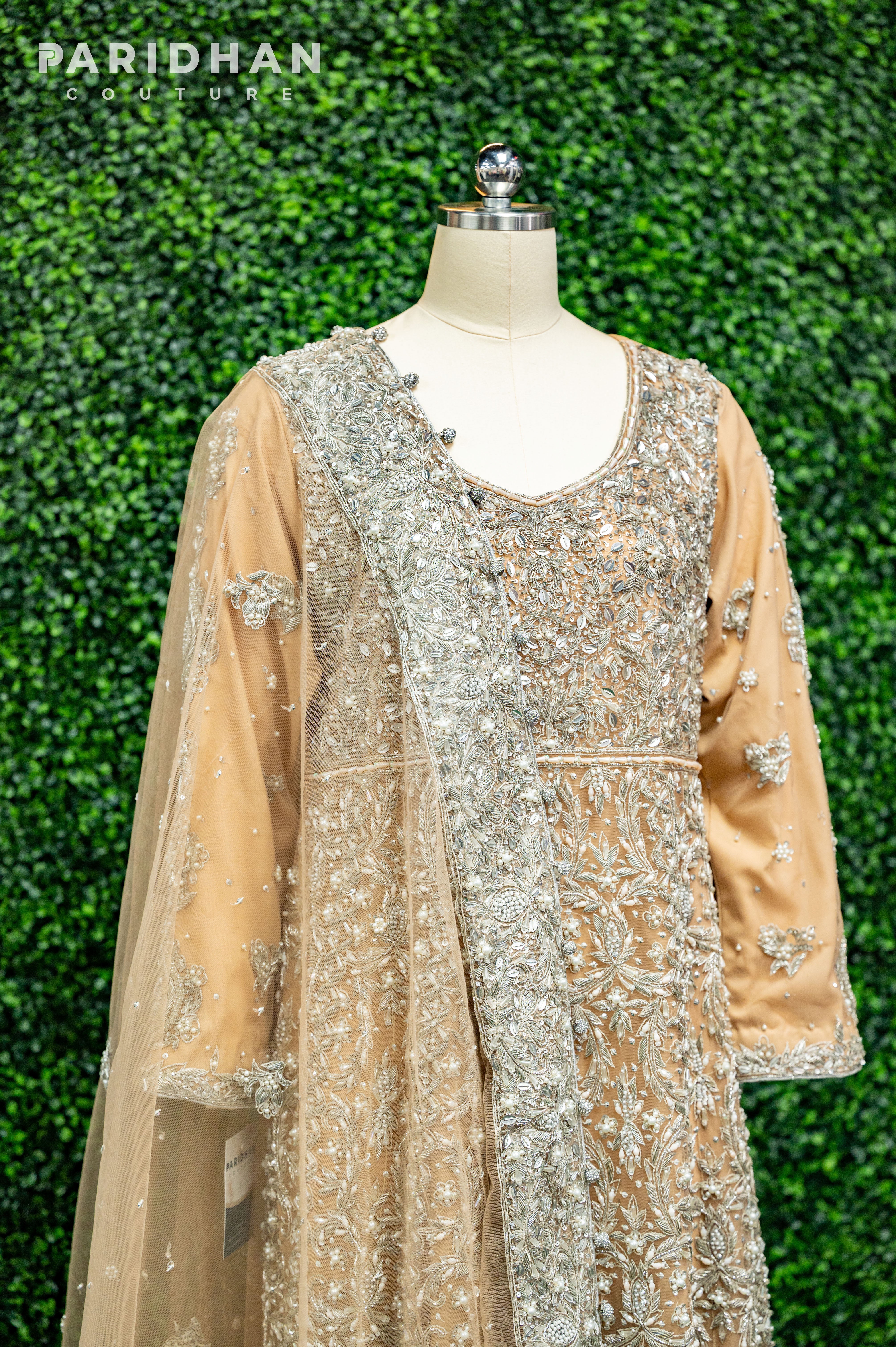 Heavy Embroidered Peach Anarkali Suit