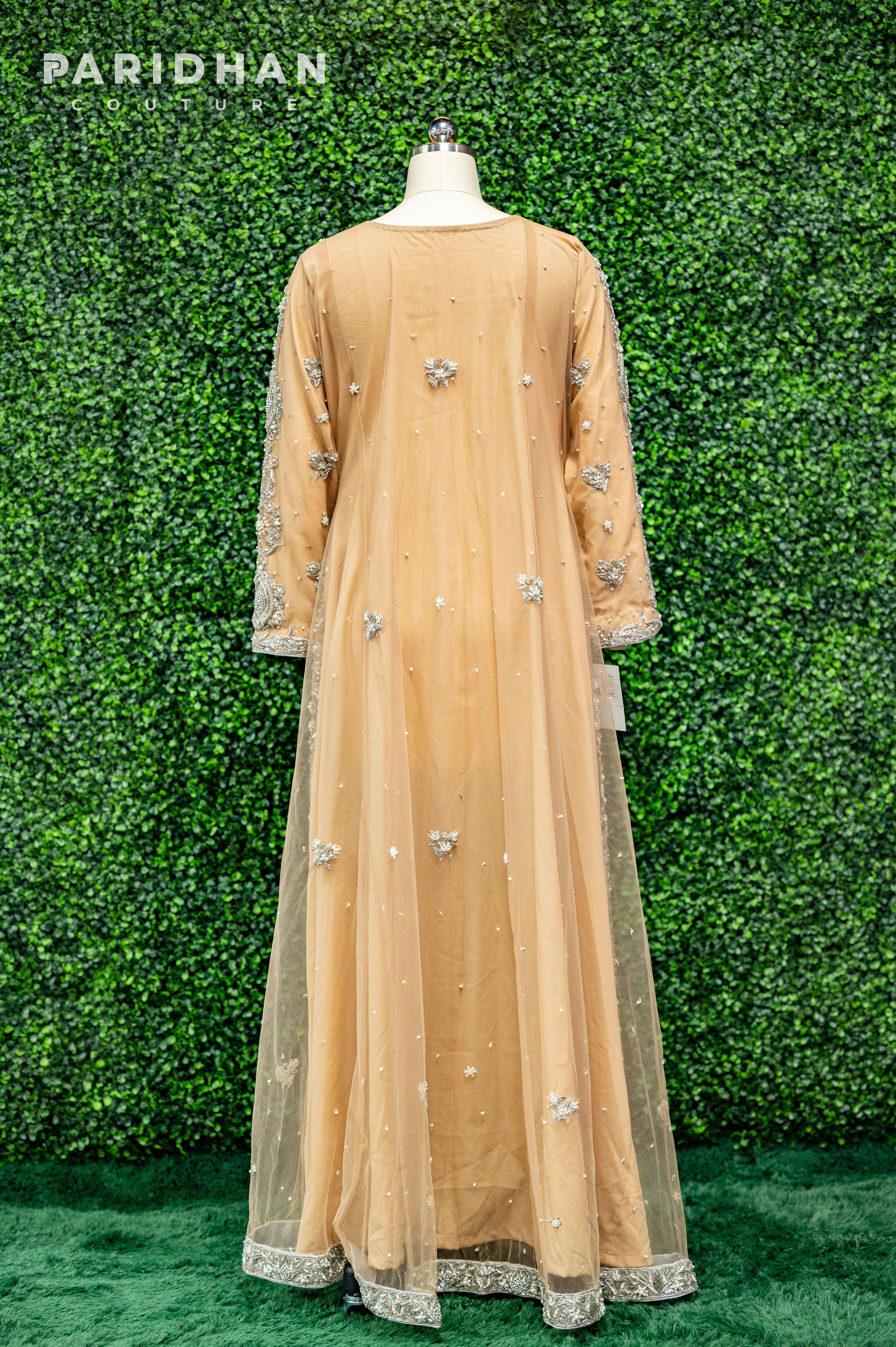 Heavy Embroidered Peach Anarkali Suit