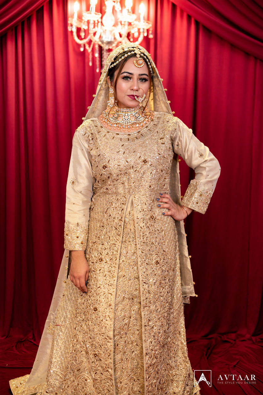 Timeless Gold Glitter Bridal Lehenga