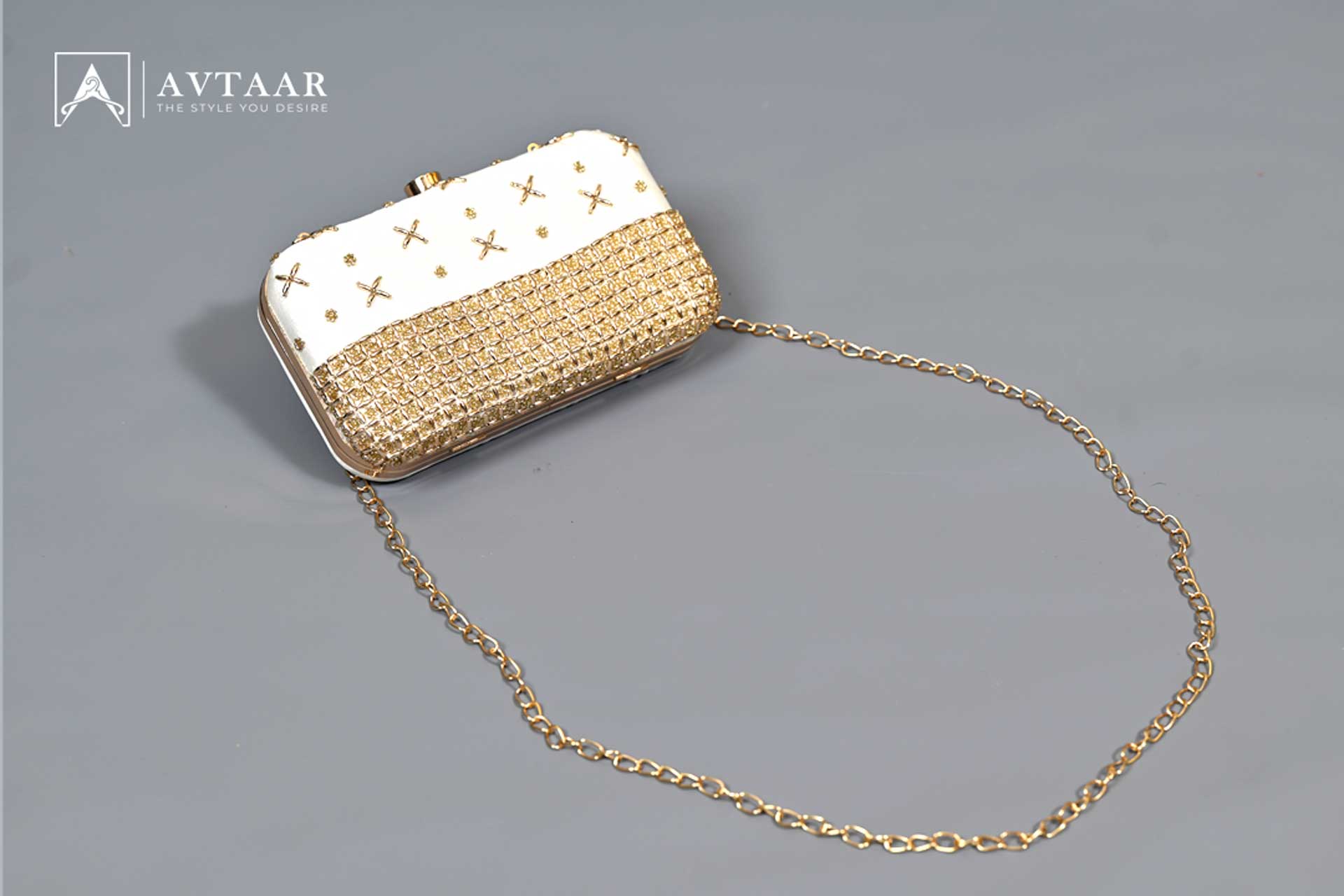 Designer Evening Party Women Clutch White