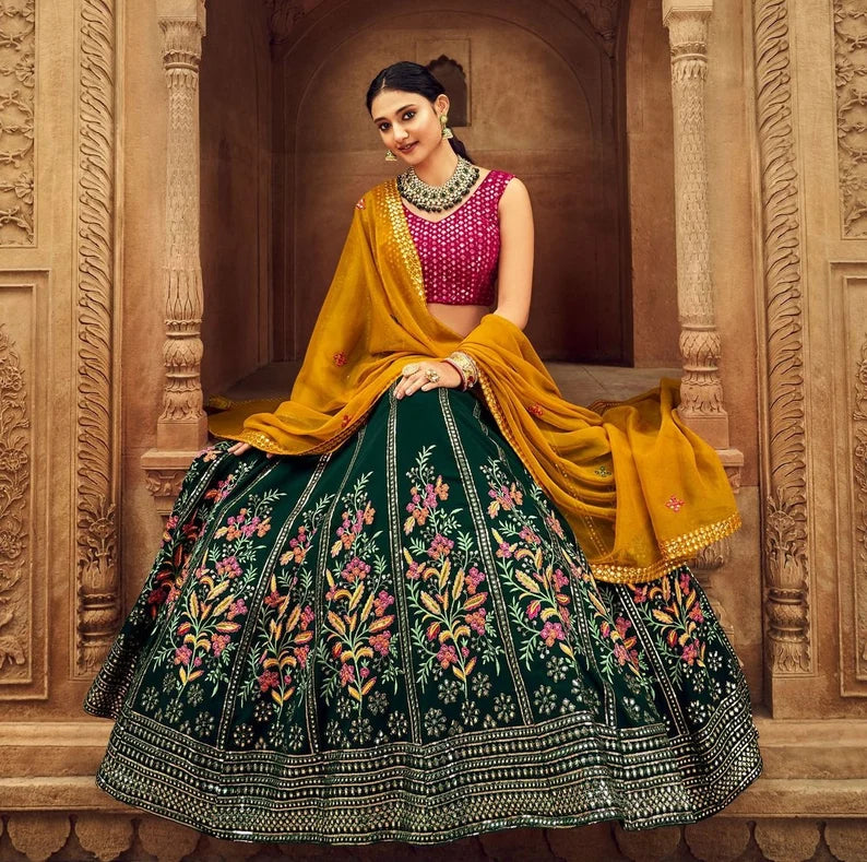 Beautiful Dark Green Lehenga