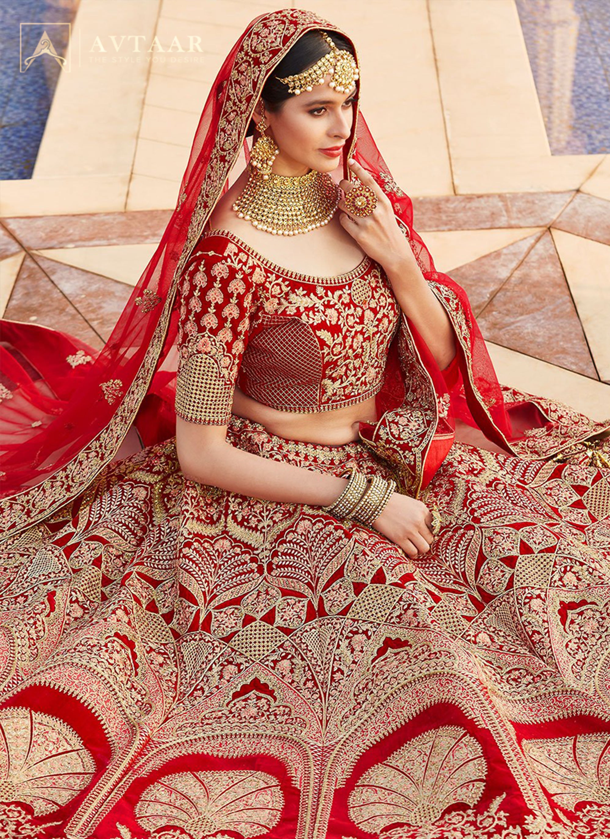 Bridal Heavy Red wedding Lehenga