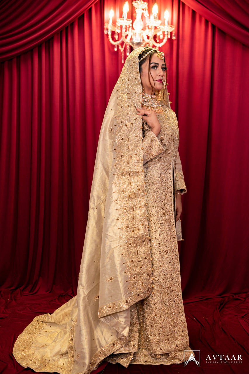 Timeless Gold Glitter Bridal Lehenga