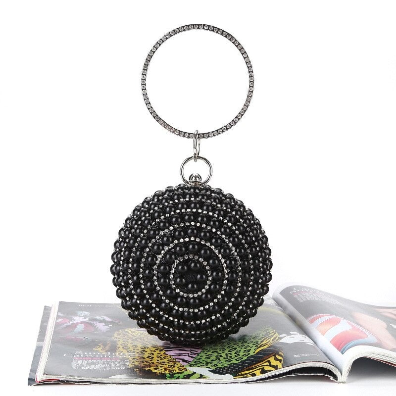 Party Clutch With Beaded Diamond Evening Bag