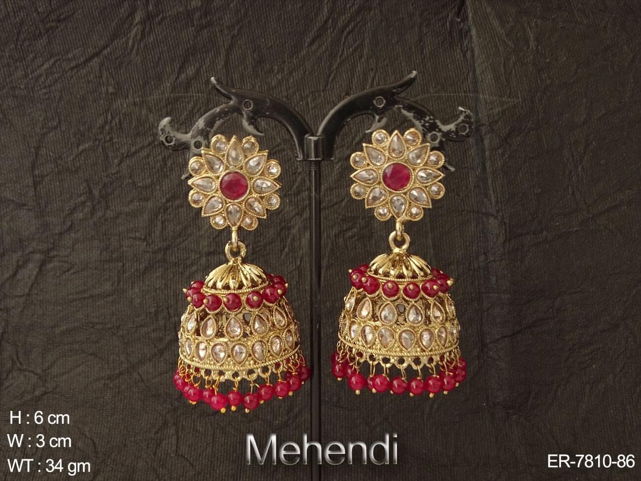 WEDDING WEAR FULL STONE JHUMKA