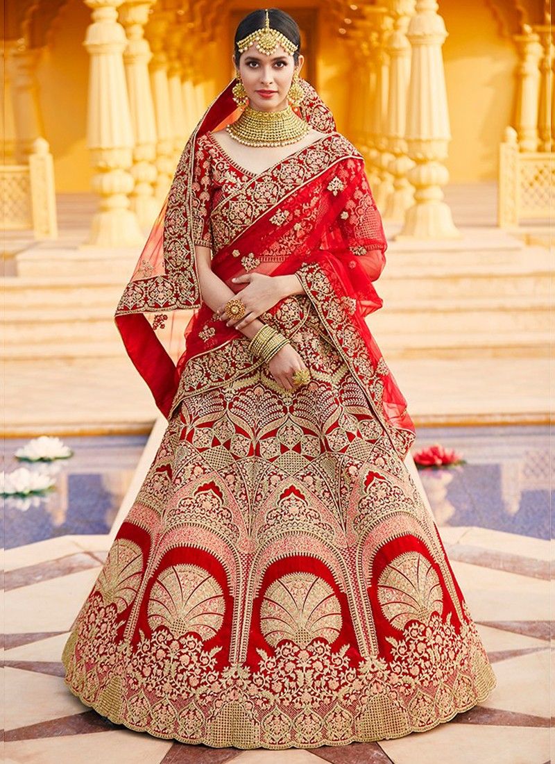 Bridal Heavy Red wedding Lehenga